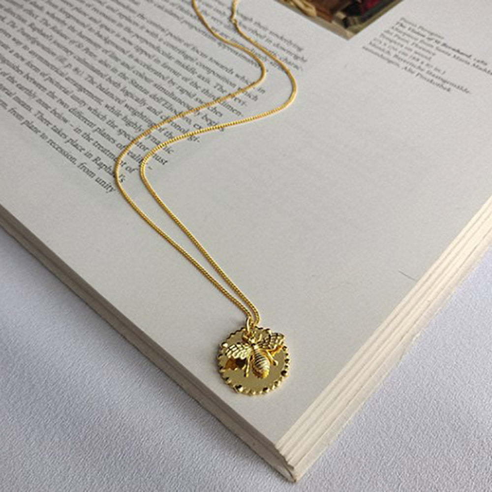 Bee coin Pendant Necklace