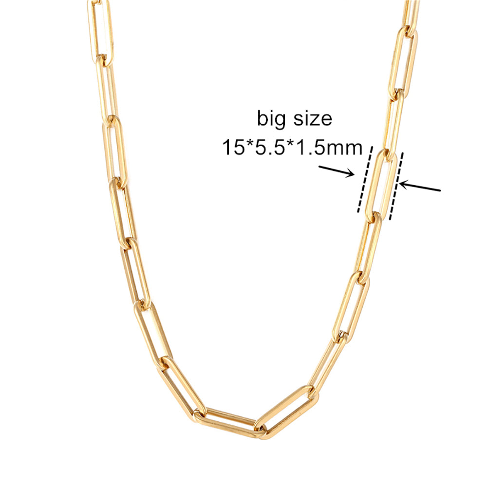 18k Gold Paperclip Necklace